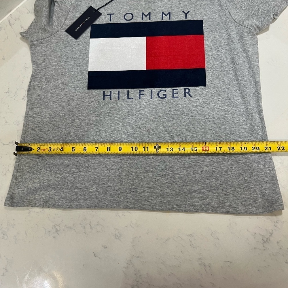 Tommy Hilfiger Women's Gray Logo T-Shirt - Picture 6 of 8